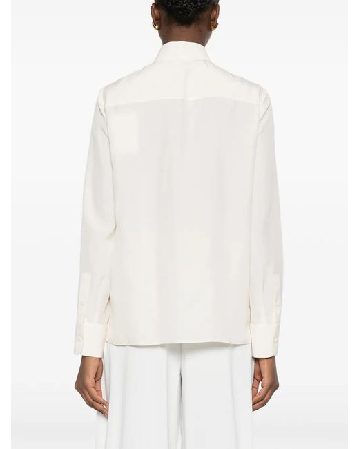 Givenchy White Tie Neck Blouse