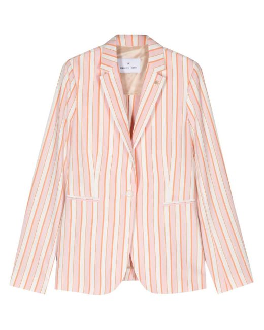 Manuel Ritz Pink Striped Single-breasted Blazer