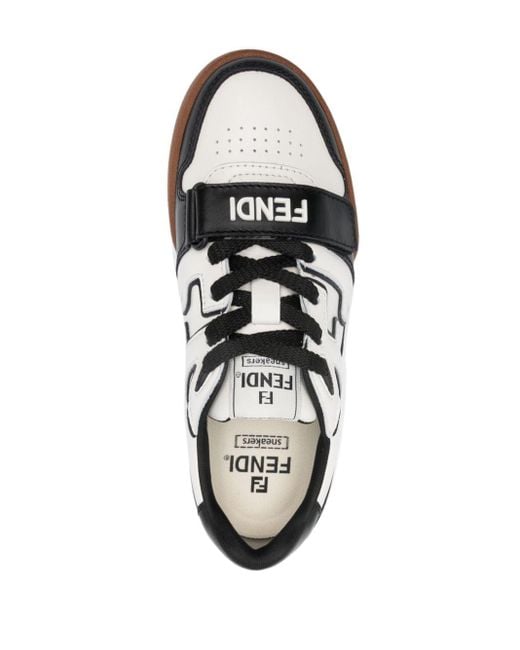 Fendi Black Match Panelled Leather Sneakers