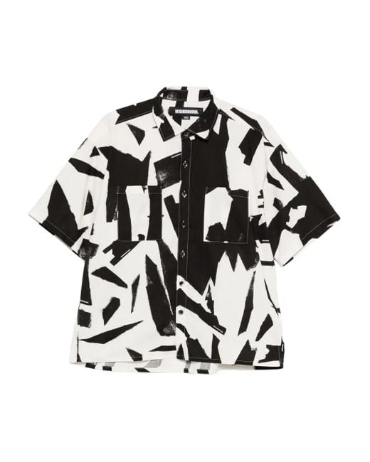 Neighborhood Black Abstract-Print Shirt for men