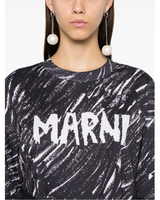 Marni Black T-Shirt With Logo