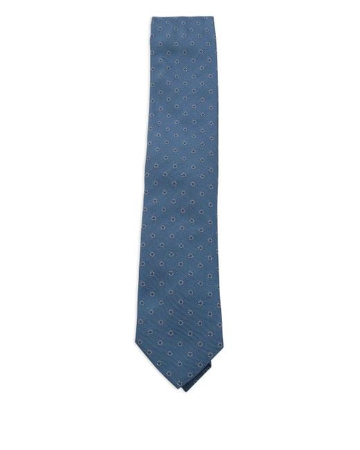 メンズ Zegna フローラル ネクタイ Blue