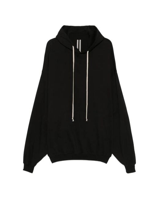 Rick Owens Black Hun Drawstring Hoodie for men