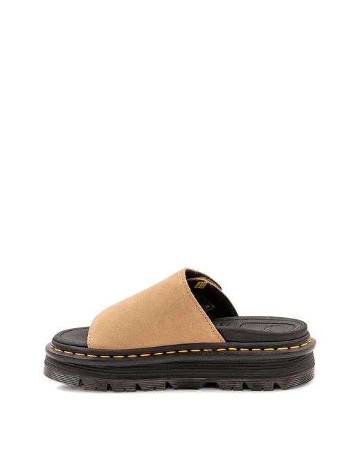 Dr. Martens White Zebzag Touch-Strap Sandals