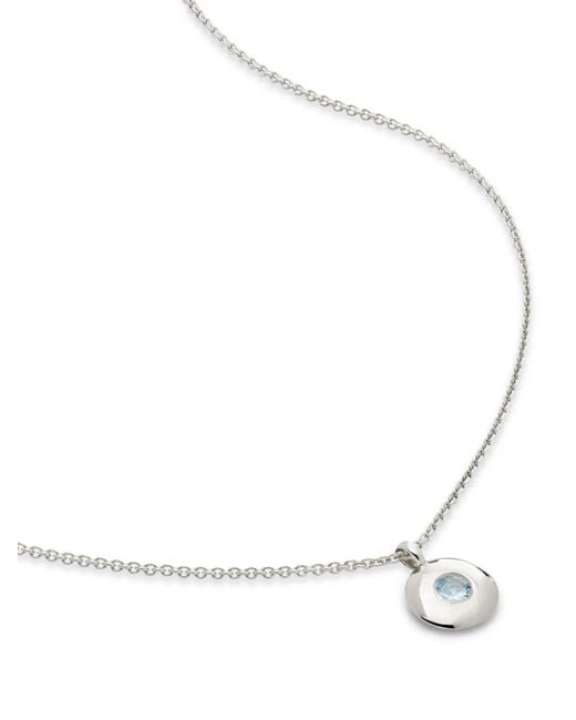 Monica Vinader White March Birthstone Necklace