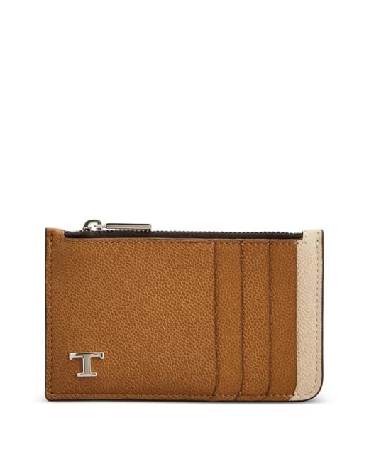 Tod's Brown Logo-Plaque Cardholder for men