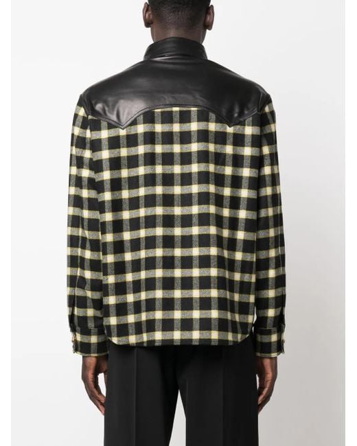 Versace Black Leather Shirt for men