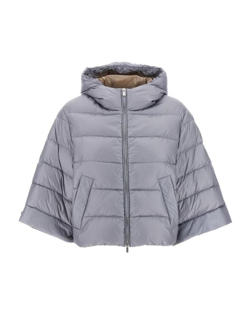 Piumino Con Cappuccio di Peserico in Gray