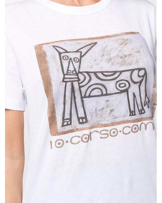10 Corso Como White Graphic-Print T-Shirt