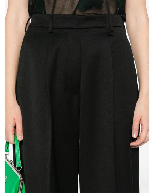 Simone Rocha Black Pleated Wide-Leg Trousers