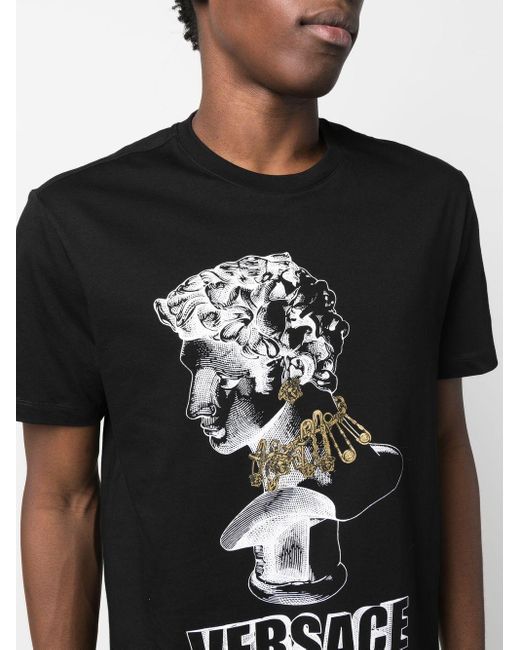 Versace T-Shirt mit Illustrations-Print in Black für Herren