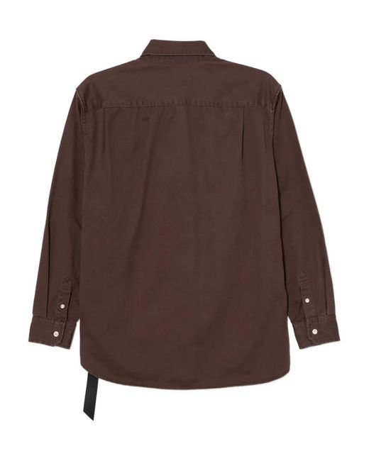 Izzue Brown Logo-Patch Shirt for men