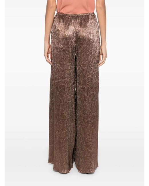 Forte_forte Brown Metallic-Threading Trousers