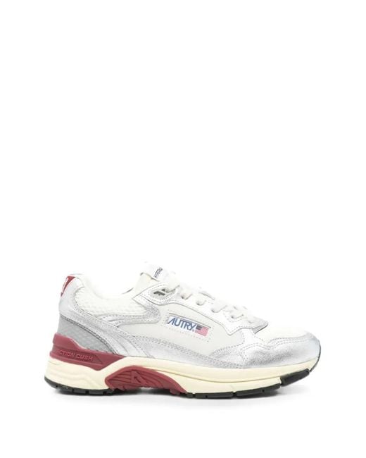 Autry White Hyperway Metallic Sneakers