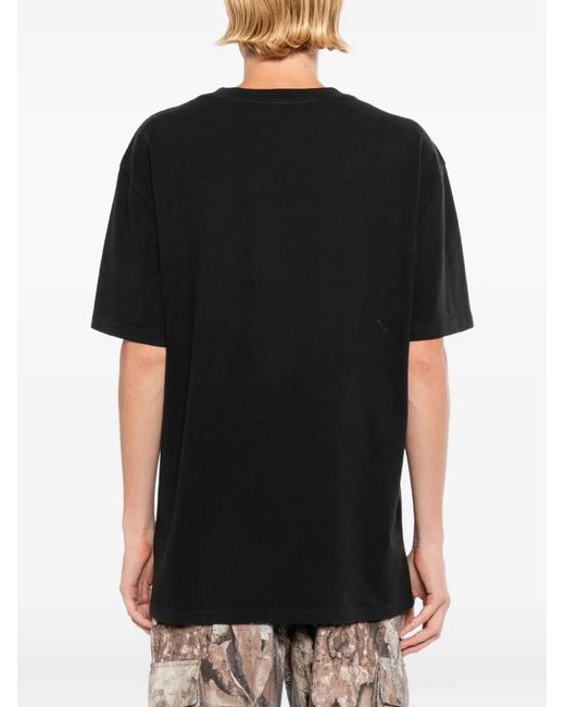 Melt Black Skeleton-Print T-Shirt for men