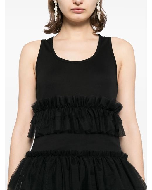 Simone Rocha Black Tutu-Hem Tank Top