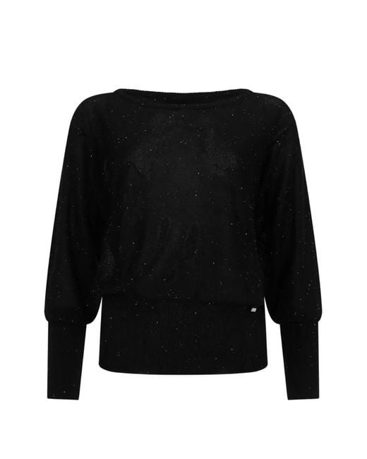 Herno Black Metallic Knitted Top