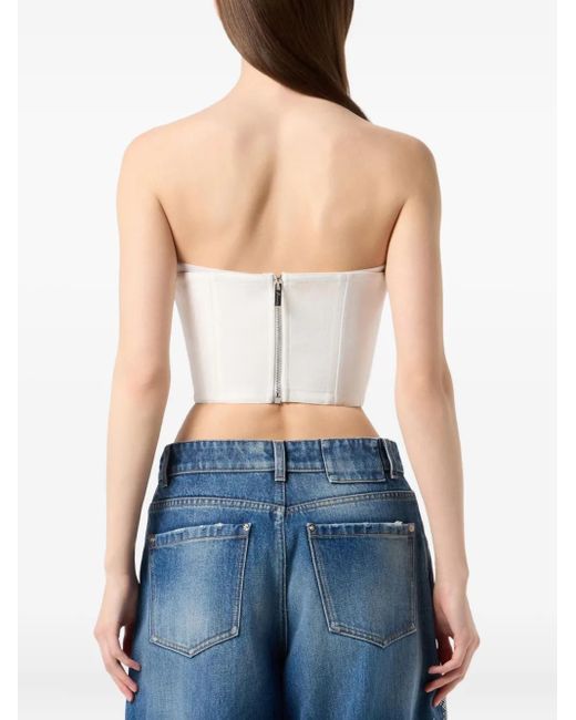 Blumarine White Strapless Corset Top