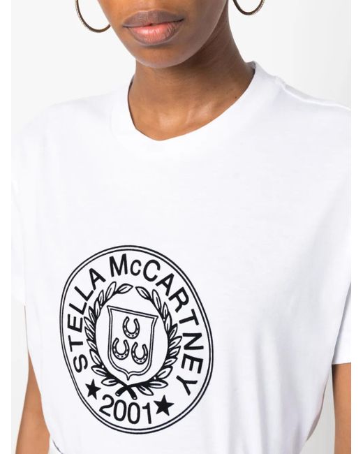 Stella McCartney White Logo-Print Cotton T-Shirt