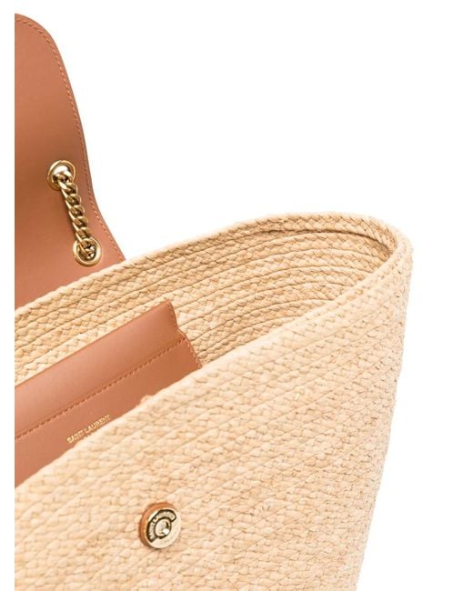 Saint Laurent Natural Manon Raffia Shoulder Bag