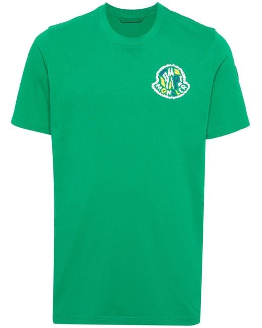 メンズ Moncler ロゴ Tシャツ Green