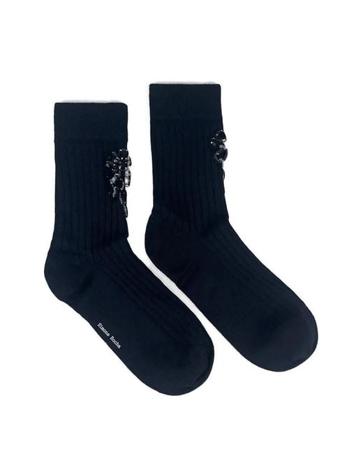 Simone Rocha Blue Crystal-Embellished Poppy Socks