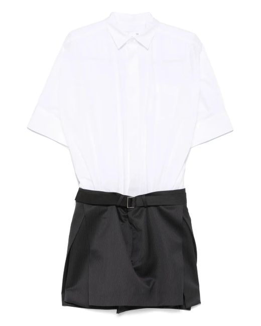 Sacai パネル ミニドレス White