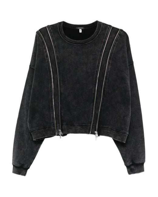 R13 Black Sweatshirt mit Reißverschluss