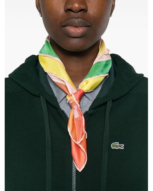 Lacoste Zip up Pique Hoodie in Green Lyst UK