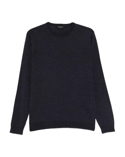 Roberto Collina Blue Crew-Neck Sweater for men