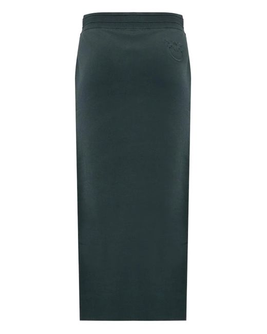 Pinko Green Drawstring Side-Stripe Midi Skirt