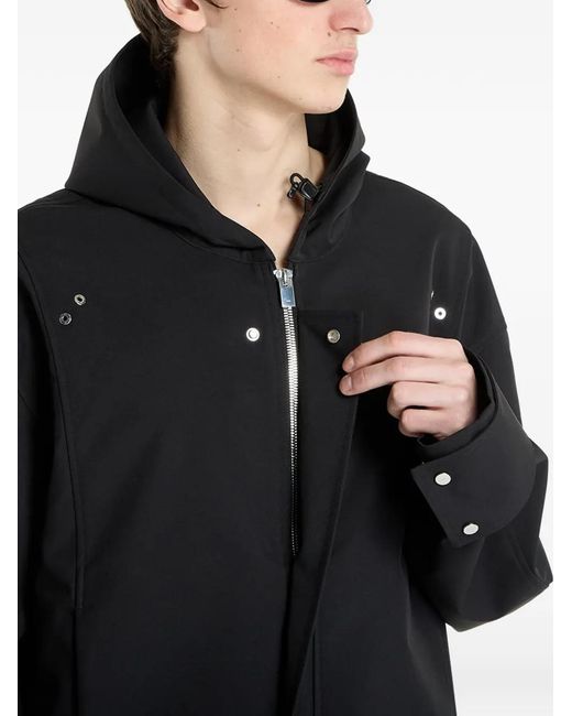 HELIOT EMIL Black Akhal Hooded Zip Jacket for men