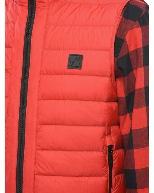 Woolrich Red Bering Quilted Gilet for men
