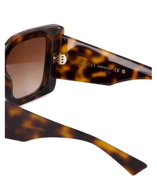 Gucci Brown Cat-Eye Butterfly-Frame Sunglasses