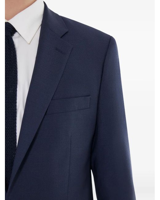Fursac Blue Two-Button Wool Suit for men