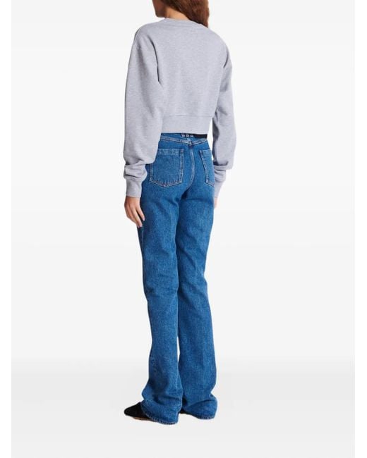 Balmain Blue Printed Crew-Neck Sweatshirt