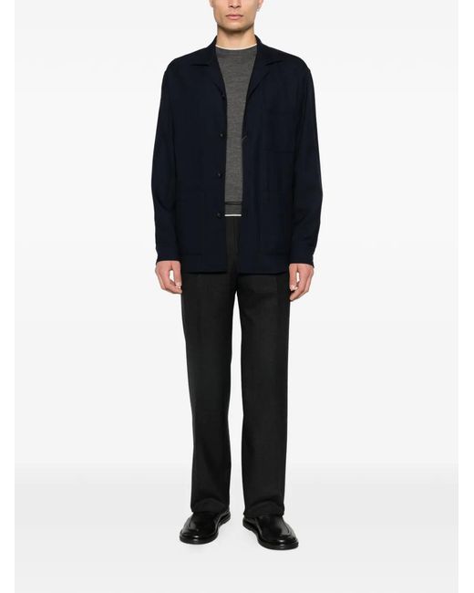 Canali Blue Button-Up Jacket for men