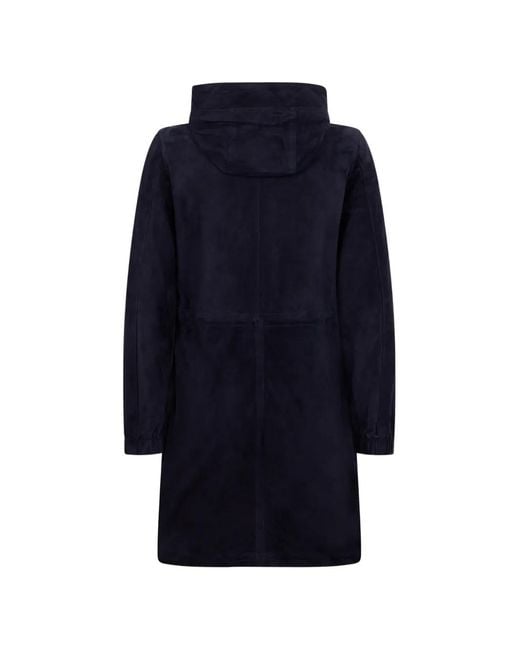 Moorer Blue Antibes Button-Collar Parka