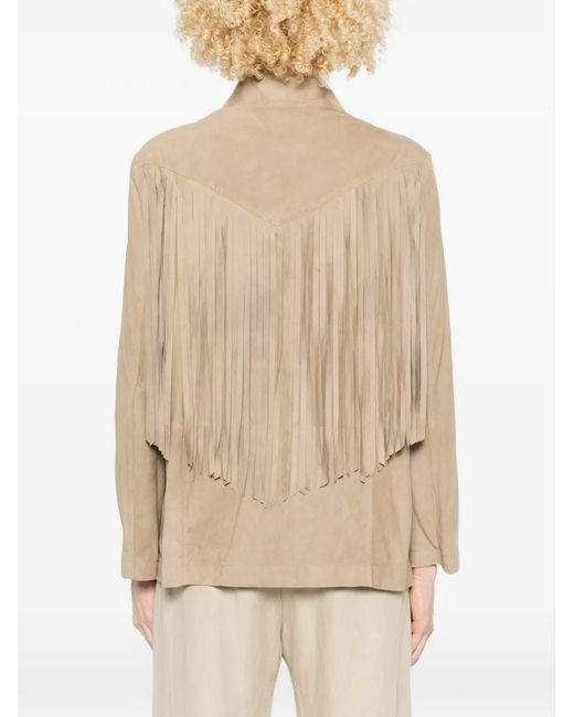 Blusotto Natural Fringed Jacket
