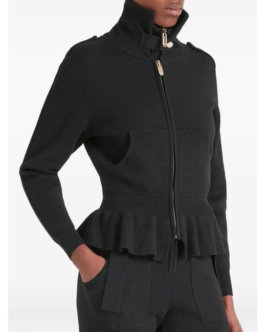 Veste Napoleon Knit Zippée À Volants Temperley London en coloris Black