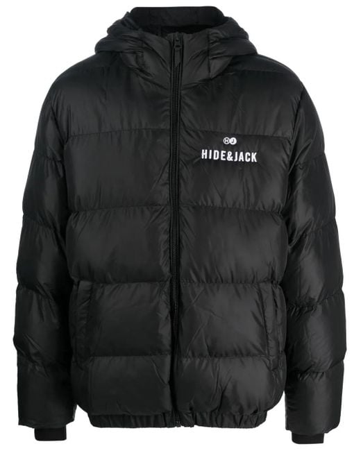 Plumífero con logo bordado HIDE & JACK de color Black