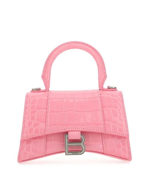Balenciaga Pink Hourglass Xs Top-Handle Bag