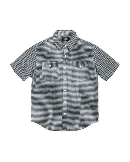 RRL Gray Gingham-Check Short-Sleeve Shirt for men