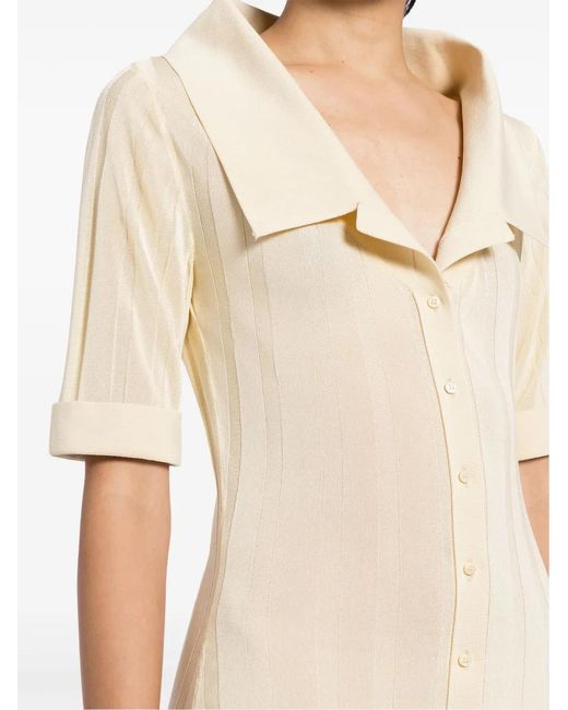 Jacquemus White La Mini Robe Manta Dress