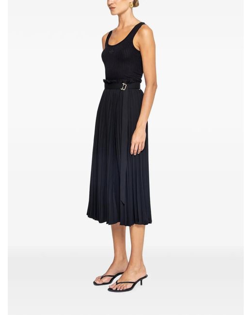 Nissa Black Pleated High-Waisted Skirt