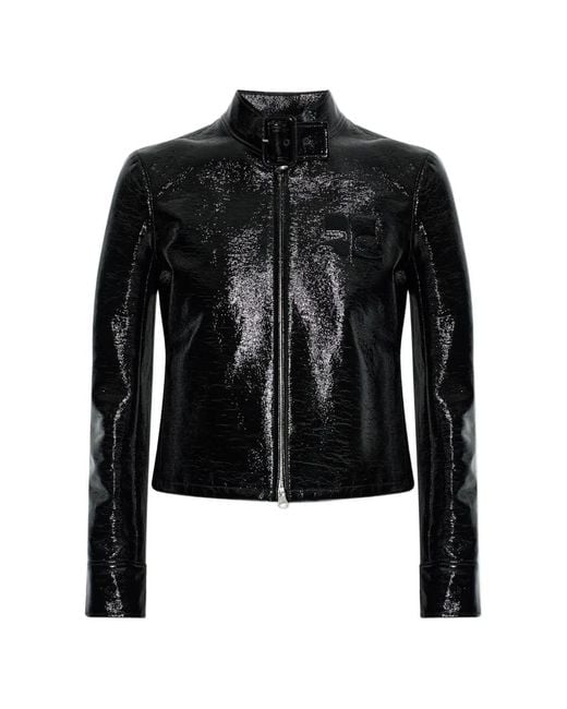 Courreges Black Veste City À Fermeture Zippée