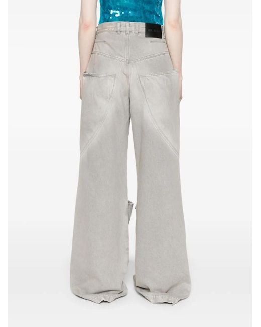 The Attico Gray Wide-Leg Denim Cotton Jeans