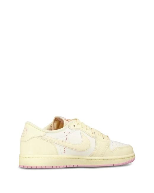 Nike White X Travis Scott Air 1 Retro Low Lace-Up Sneakers for men