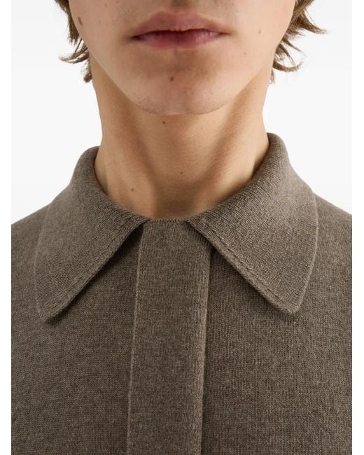 Jil Sander Brown Pull À Fermeture Zippée En Laine for men