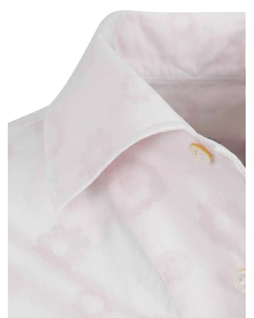 Vincenzo Di Ruggiero White Floral-Jacquard Shirt for men